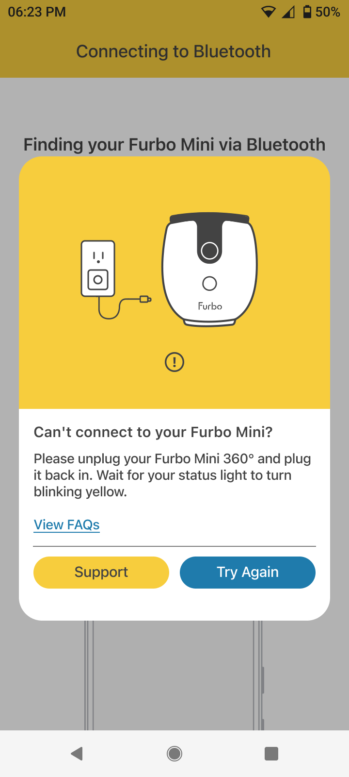 Furbo Mini impossibile connettersi